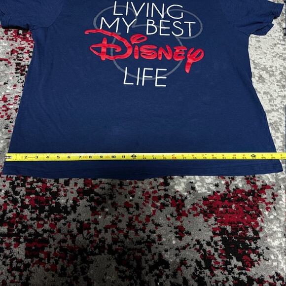 Sz 2XL Disney Official Merch Navy Blue Living My Best Disney Life Men's Shirt - Picture 8 of 12